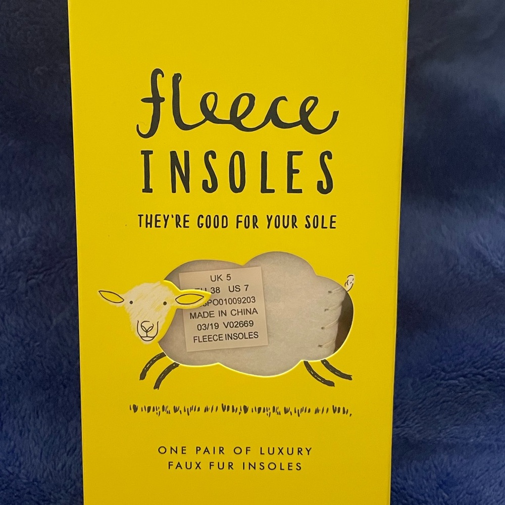Joules Faux Fur Insoles- NIB- Size 7